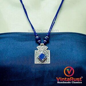 Beaded Pendant Necklace, Handmade Light Weight Necklace, Beaded Chain Pendant